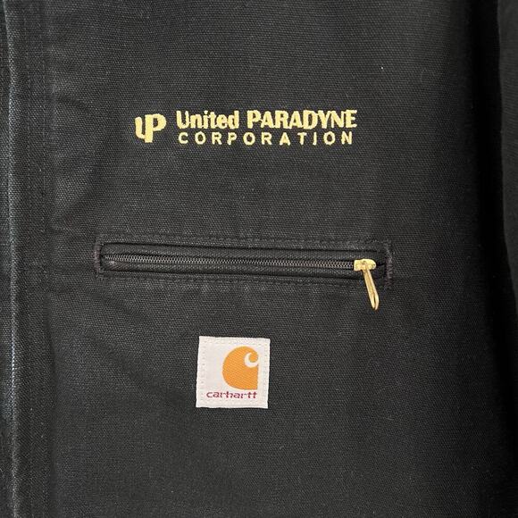 VINTAGE Carhartt Jacket Mens 3XL Black Detroit Canvas Blanket Lined J001 USA - Picture 4 of 14
